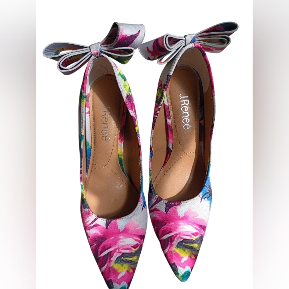 Vintage J.Renee Floral Shoes Size 6.5 - Picture 3 of 6
